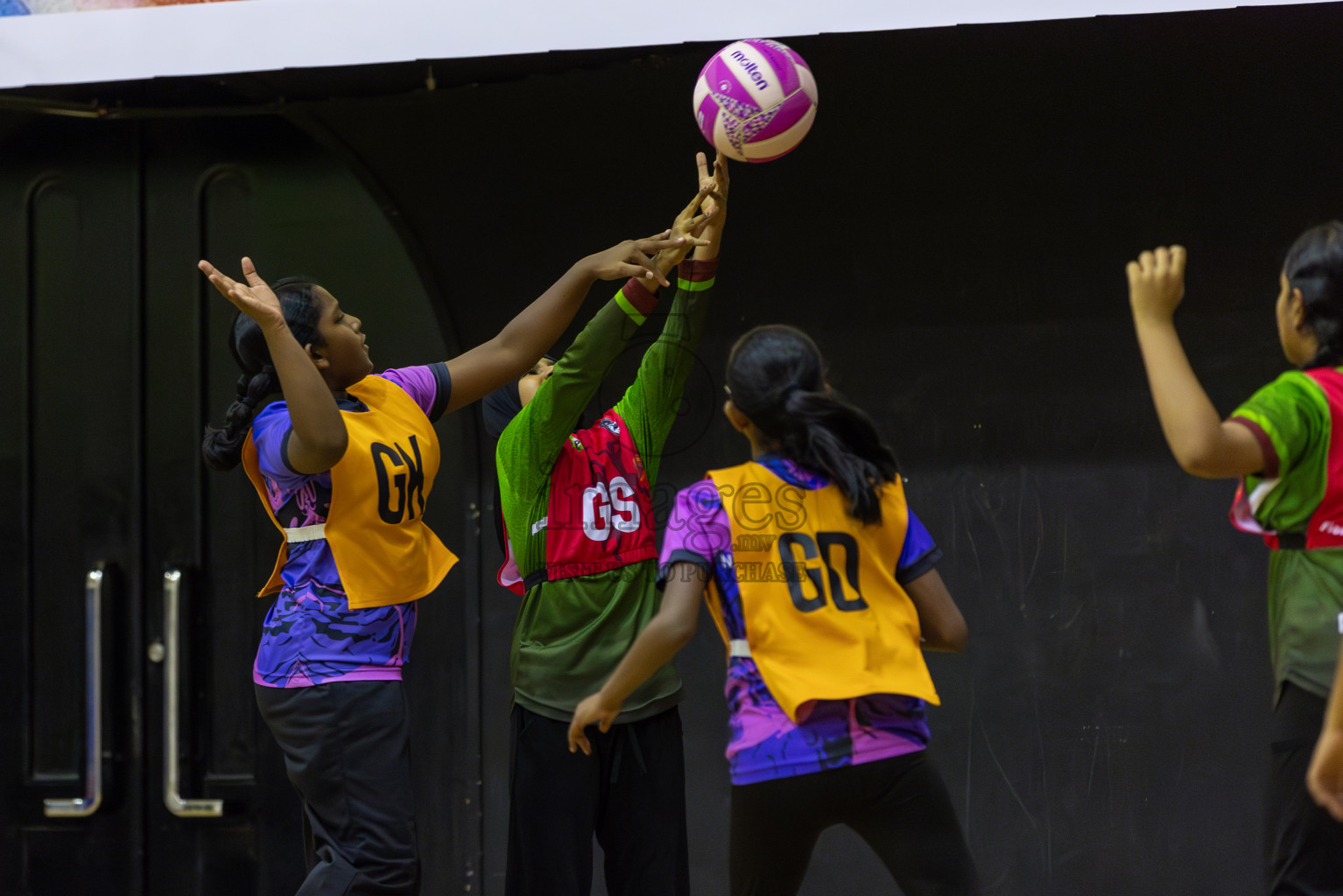 Fionti SA vs N sports in Day 3 of 3rd Netball Junior Championship, held at Social Center on Wednesday 22nd January 2025 . Photos: Shuu Abdul Sattar / images.mv