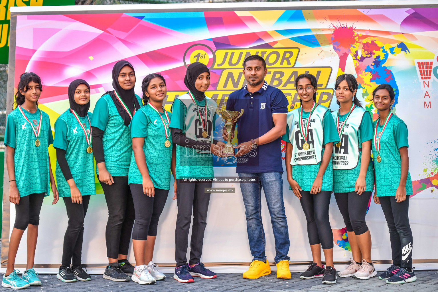 Final of Junior Netball Championship 2022 held in Male', Maldives on 19th March 2022. Photos by Nausham Waheed