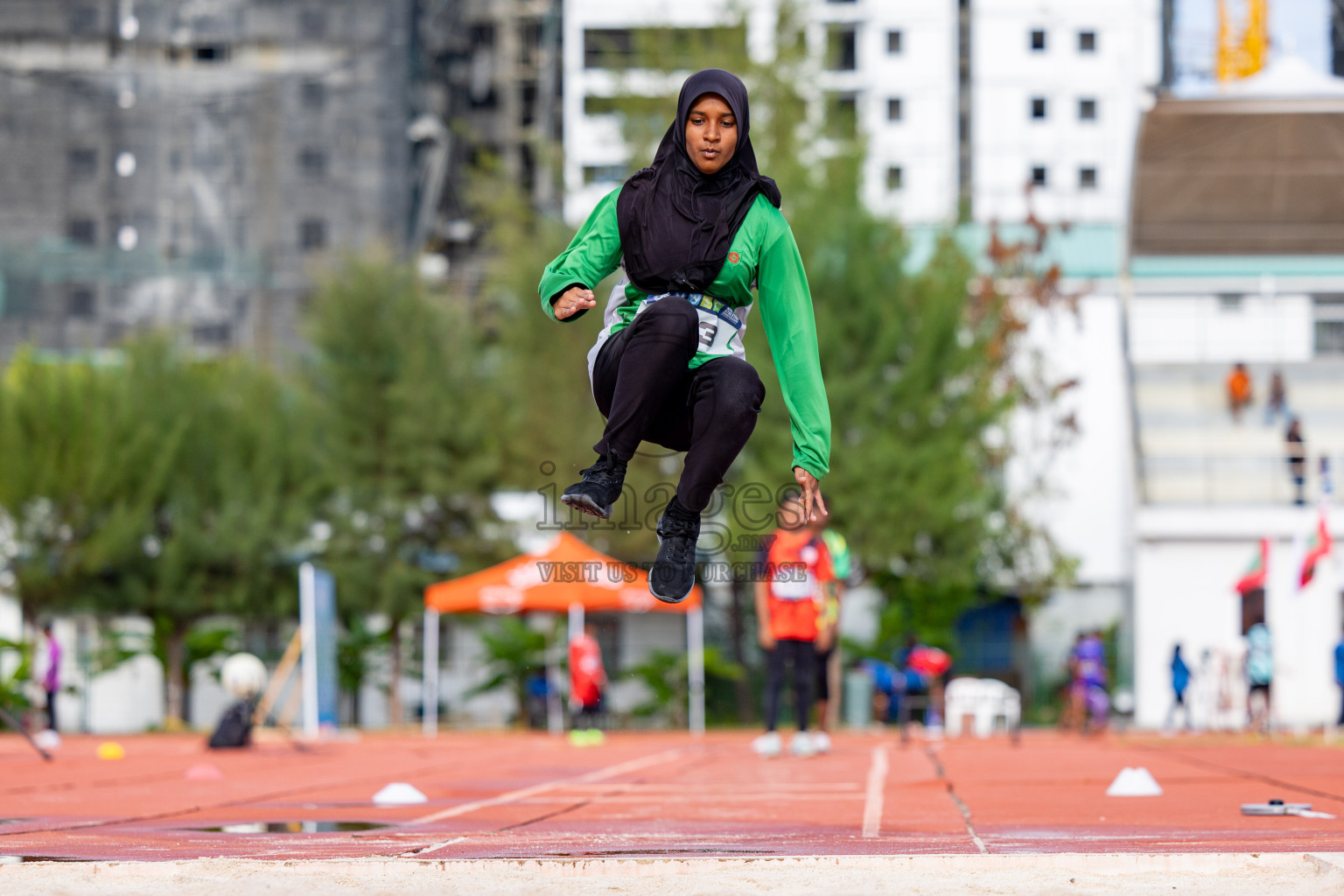 Day 2 of MWSC Interschool Athletics Championships 2024 held in Hulhumale Running Track, Hulhumale, Maldives on Sunday, 10th November 2024. 
Photos by:  Hassan Simah / Images.mv