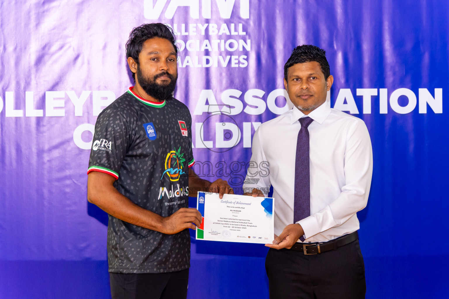 Announcing of Senior Mens Volleyball National Team participating in the CAVA Men’s cup 2025, in Bangladesh held in Socail Centre Haruge., Male', Maldives on Thursday, 09th October 2025. Photos by: Nausham Waheed / Images.mv