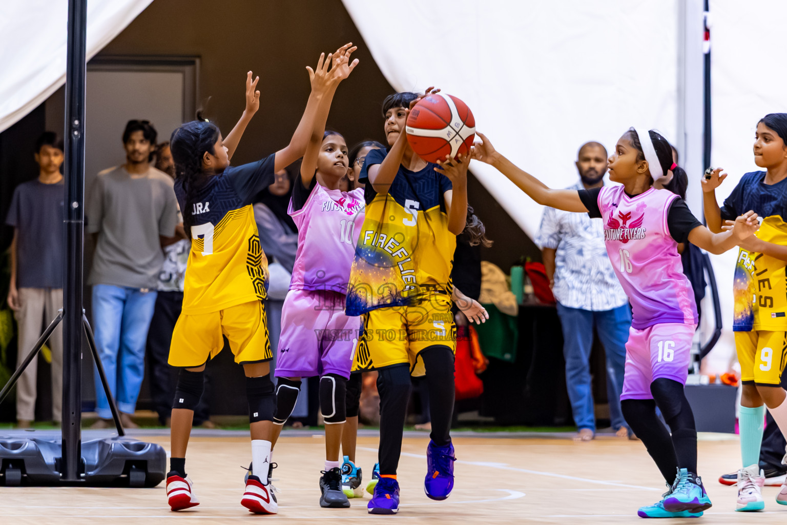 Day 3 of Milo 5 x 5 Junior Challenge 2025 - Basketball tournament held in Basketball Training Center, Male', Maldives on Saturday, 11th October 2025. Photos by: Nausham Waheed, Hassan Simah / Images.mv