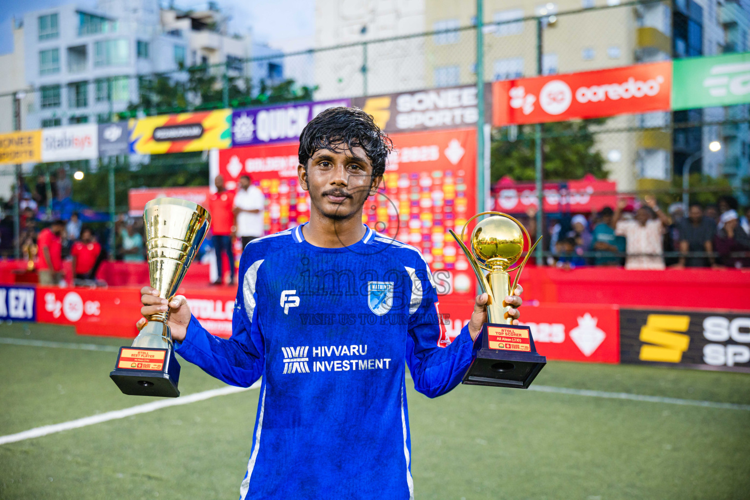 AA. Mathiveri VS AA. Thoddoo in Atoll Round Final on Day 20 of Golden Futsal Challenge 2025 was held on Thursday, 23rd January 2025, in Hulhumale', Maldives. Photos: Abdulla Abeed / images.mv