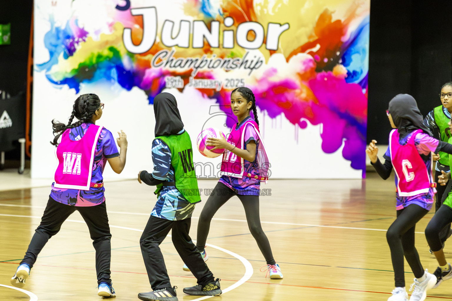 High Fluers vsN Sports Academy in Day 5 of 3rd Netball Junior Championship, held at Social Center on Thursday 23rd January 2025 . Photos: Shuu Abdul Sattar / images.mv