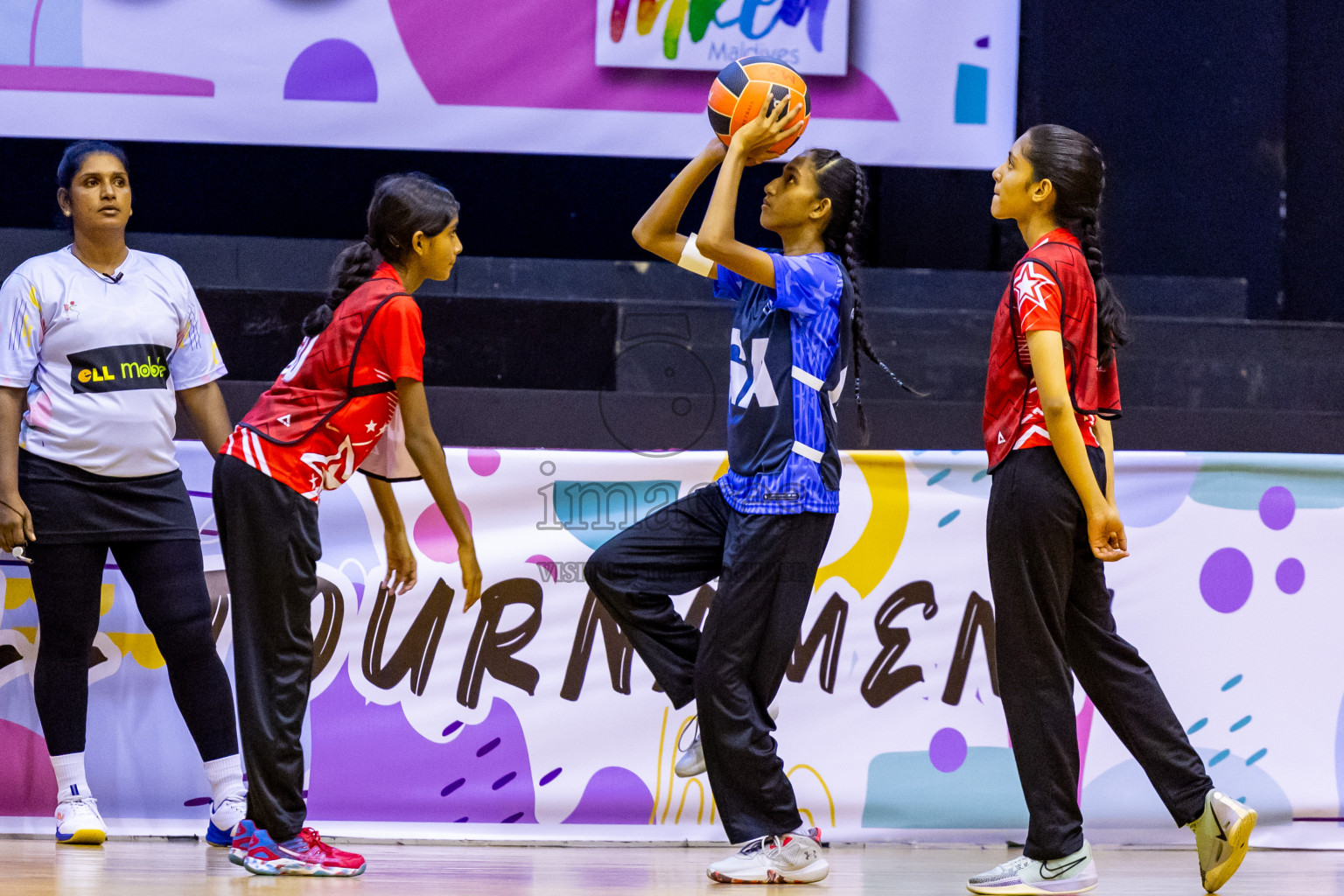 Day 9 of 25th Inter-School Netball Tournament was held in Social Center at Male', Maldives on Monday, 19th August 2024. Photos: Nausham Waheed / images.mv