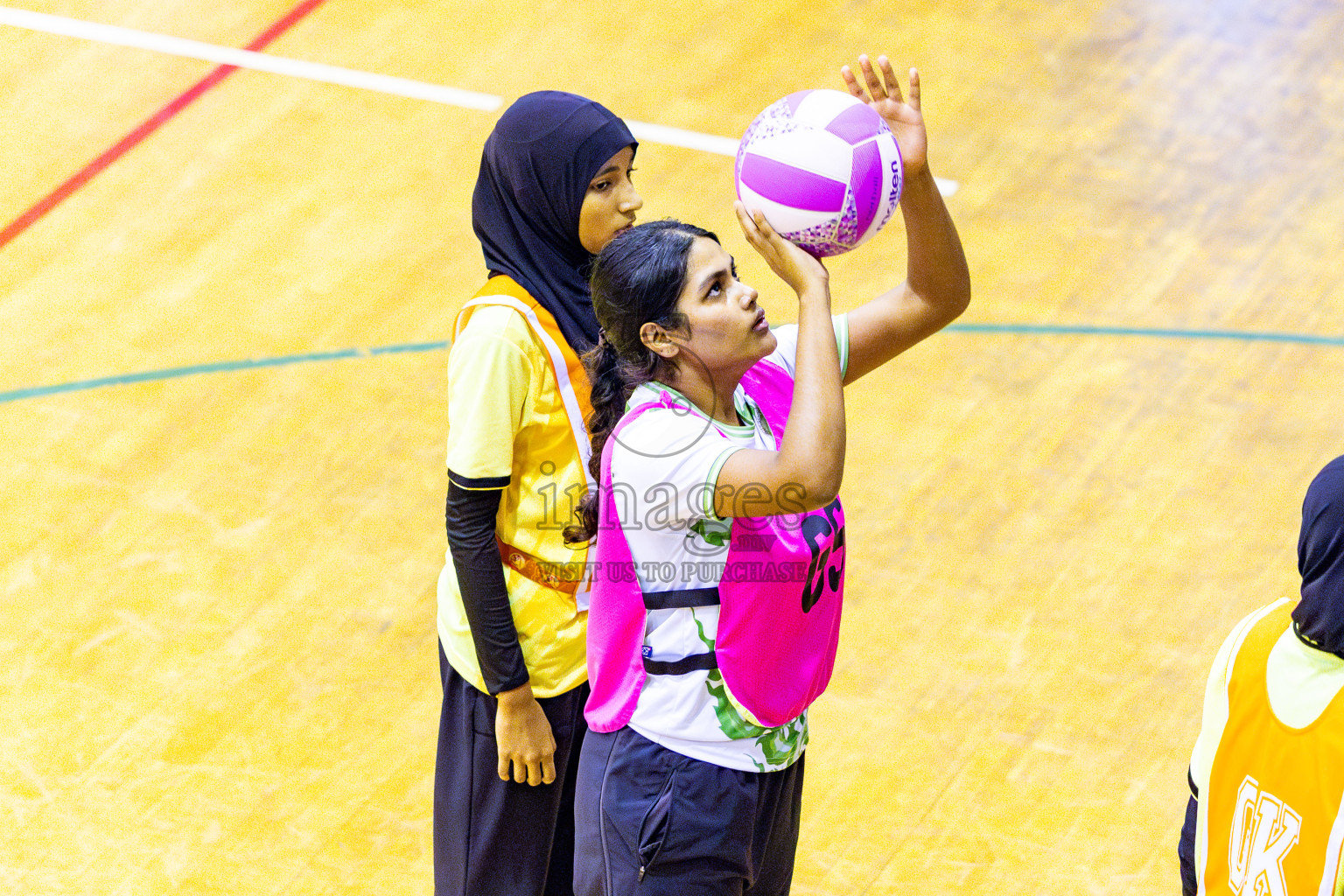 KYRC vs Sports Club Shining Star in Day 10 of National Netball Tournament 2025 held in Social Center at Male', Maldives on Tuesday, 27th May 2025. Photos: Nausham Waheed / images.mv