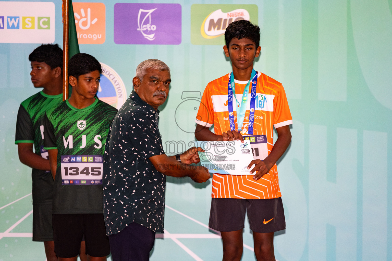 Day 2 of MWSC Interschool Athletics Championships 2024 held in Hulhumale Running Track, Hulhumale, Maldives on Sunday, 10th November 2024. 
Photos by: Hassan Simah / Images.mv