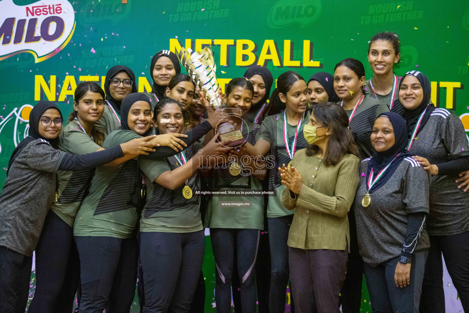 Kulhudhuffushi Youth & R.C vs Club Green Streets in the Finals of Milo National Netball Tournament 2021 (Women's) held on 5th December 2021 in Male', Maldives Photos: Ismail Thoriq / images.mv