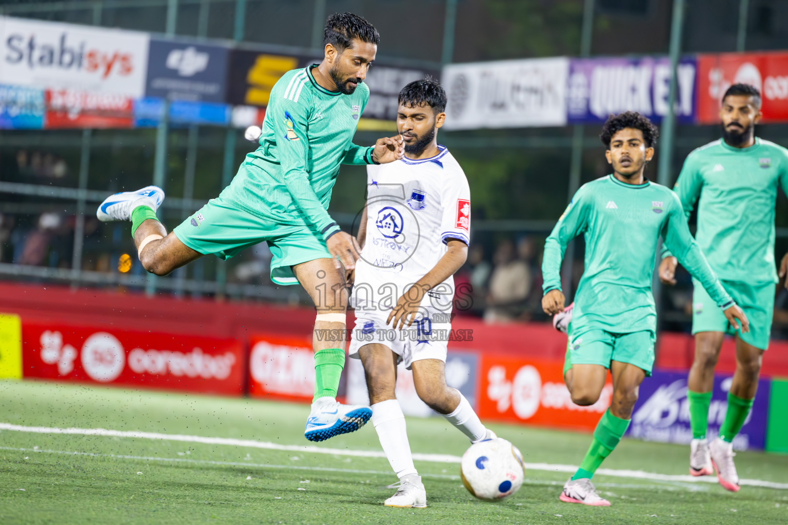 GA Dhaandhoo vs GA Gemanafushi in Day 14 of Golden Futsal Challenge 2025 was held on Saturday, 18th January 2025, in Hulhumale', Maldives. Photos: Ismail Thoriq / images.mv