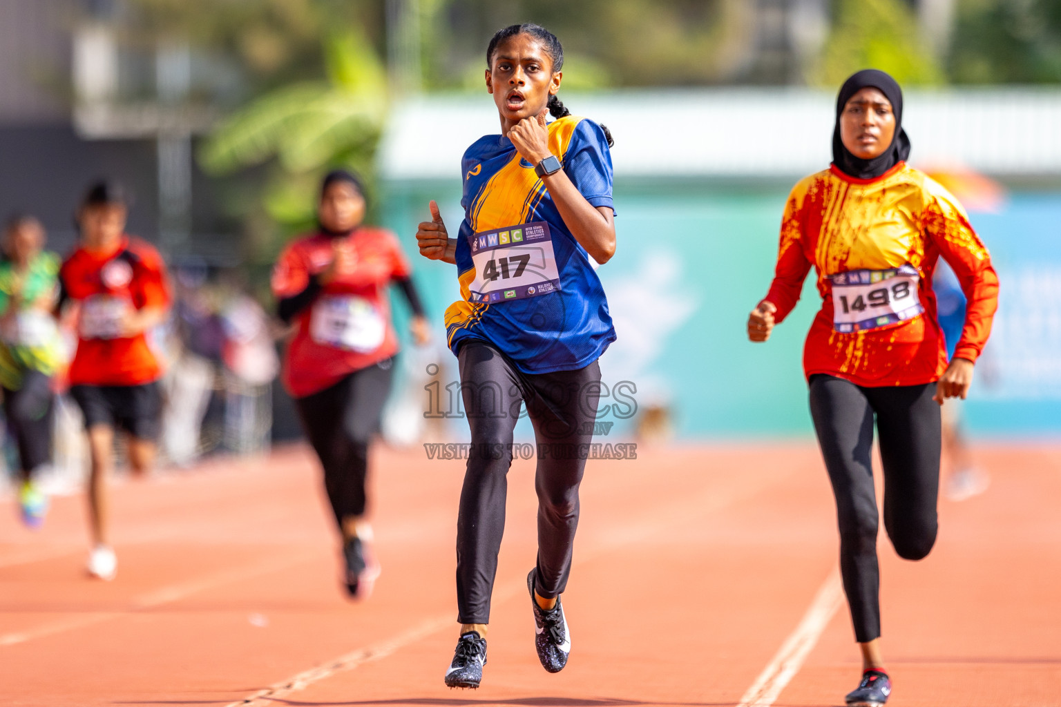 Day 4 of MWSC Interschool Athletics Championships 2024 held in Hulhumale Running Track, Hulhumale, Maldives on Tuesday, 12th November 2024. Photos by: Raaif Yoosuf / Images.mv