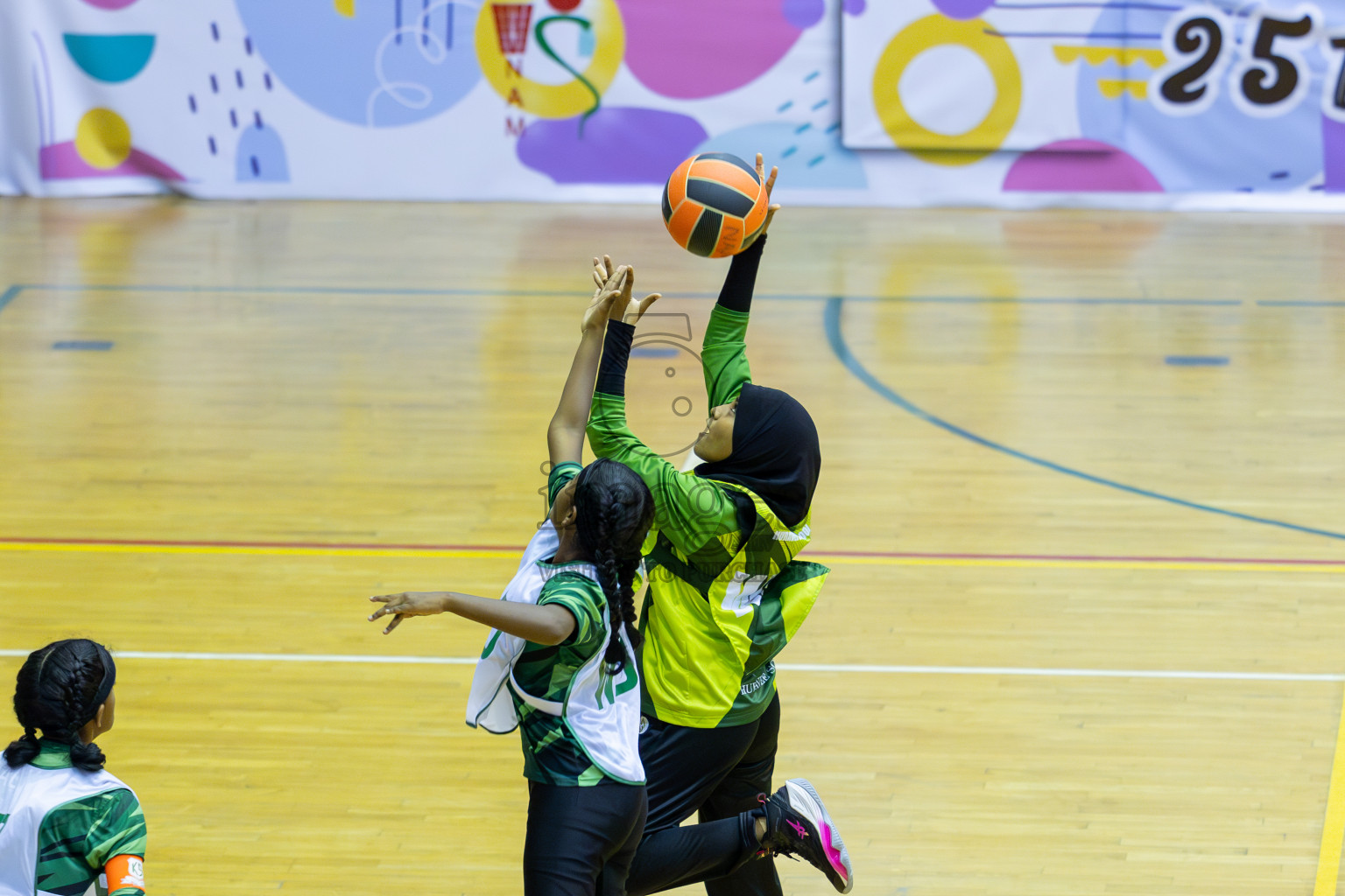 Day 15 of 25th Inter-School Netball Tournament was held in Social Center at Male', Maldives on Monday, 26th August 2024. Photos: Mohamed Mahfooz Moosa / images.mv