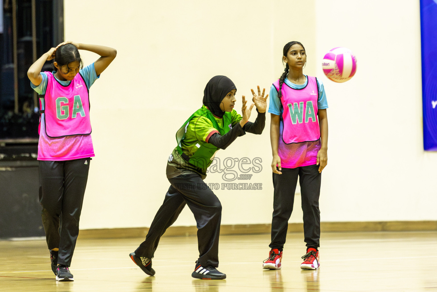 Fionti SC vs Young Netters A in Day 6  of 3rd Netball Junior Championship, held at Social Center on Friday 24th January 2025 . Photos: Shuu Abdul Sattar / images.mv