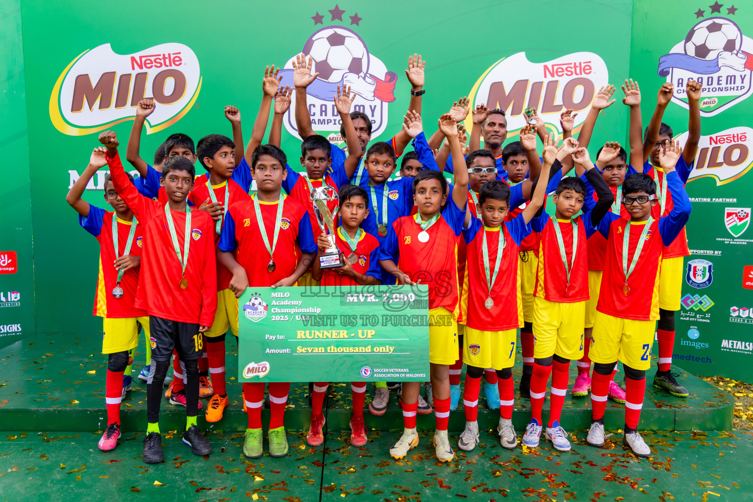 Day 3 of MILO Academy Championship 2025 (U-12) was held at Henveiru Stadium in Male', Maldives on Saturday, 3rd May 2025. Photos: Nausham Waheed / images.mv
