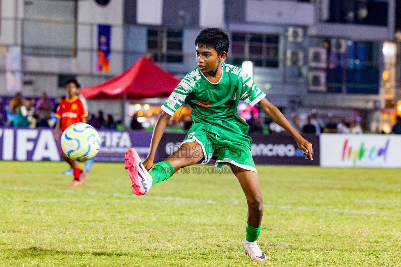 Victory Sports Club vs Hurriyya Sports Club (U12) in Day 9 of Dhivehi Youth League 2024 held at Henveiru Stadium on Saturday, 14th December 2024. Photos: Nausham Waheed / Images.mv