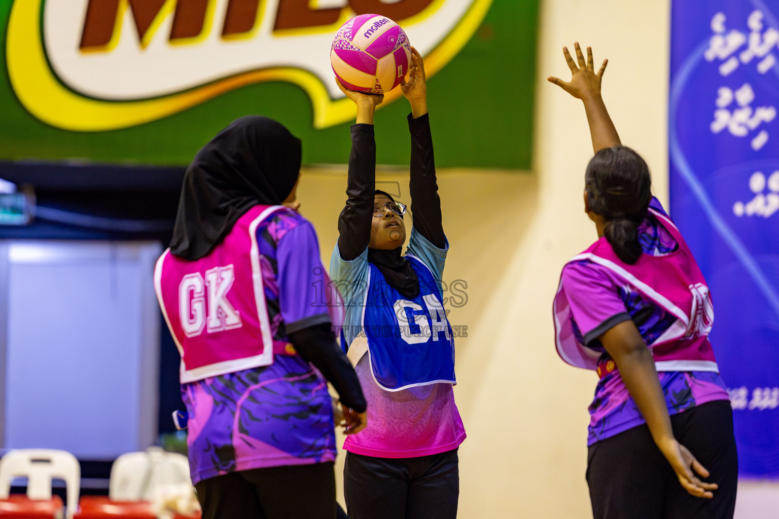 Young Netters B vs N Sports Academy B in Day 3 of 3rd Netball Junior Championship, held at Social Center on Tuesday, 21st January 2025 . Photos: Nausham Waheed / images.mv
