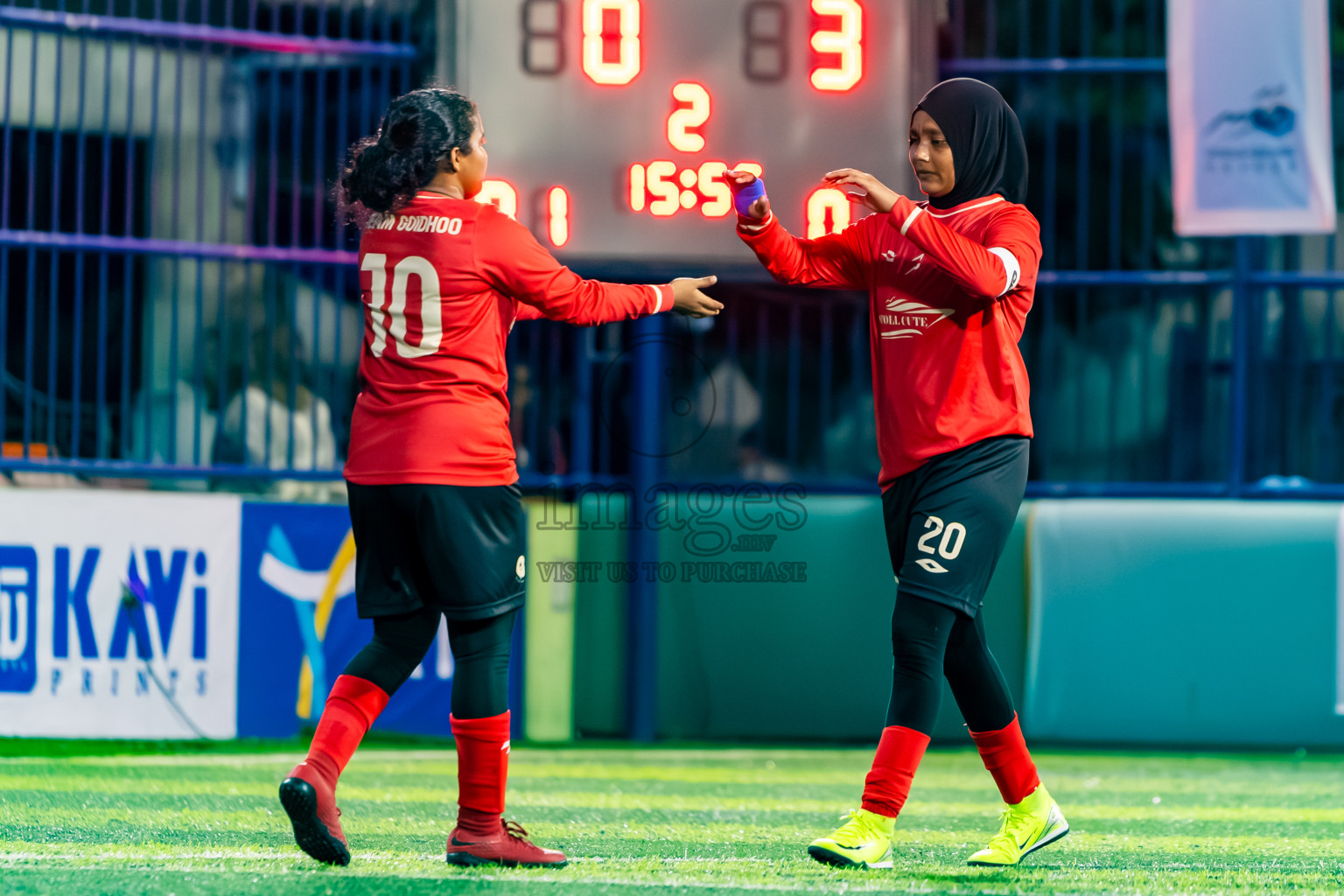 Kihaadhoo vs Goidhoo in Day 1 of Better in Baa Futsal Fiesta 2025 Woman's division held in B. Eydhafushi, Maldives on Wednesday, 5th November 2025. Photos: Nausham Waheed / images.mv