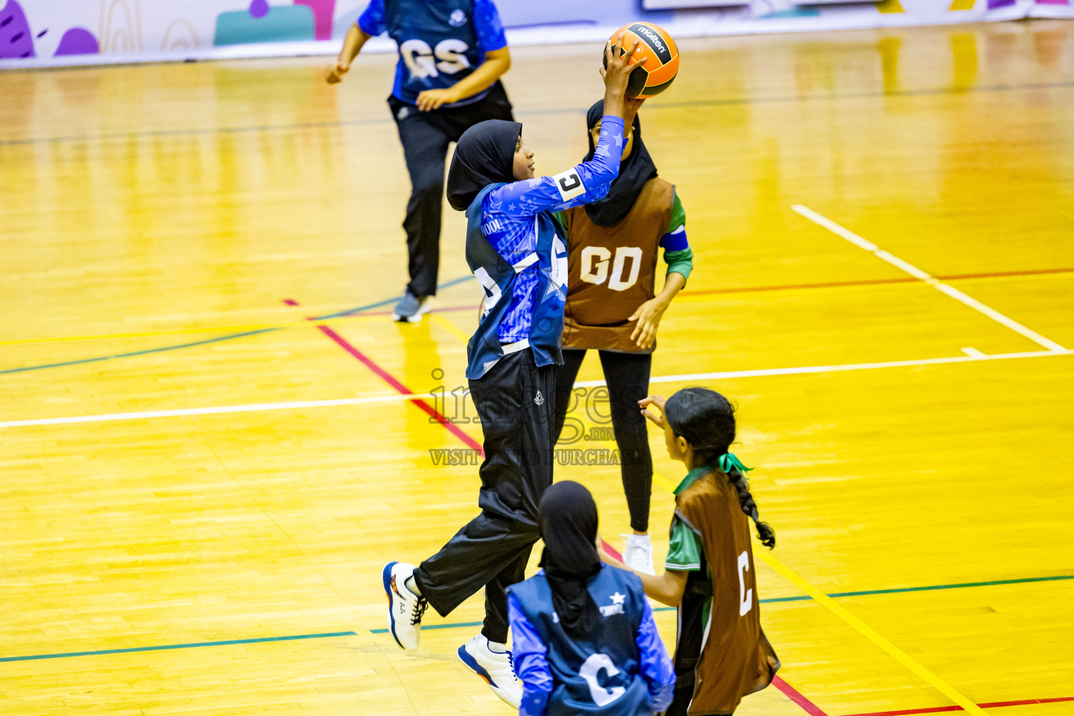 Day 4 of 25th Inter-School Netball Tournament was held in Social Center at Male', Maldives on Monday, 12th August 2024. Photos: Nausham Waheed / images.mv