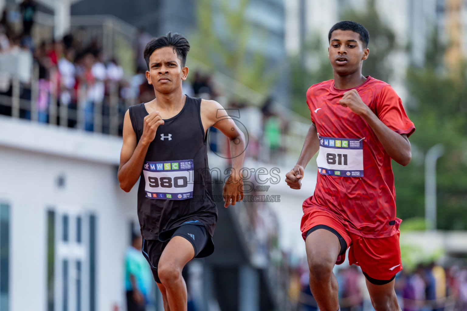 Day 2 of MWSC Interschool Athletics Championships 2024 held in Hulhumale Running Track, Hulhumale, Maldives on Sunday, 10th November 2024. 
Photos by: Hassan Simah / Images.mv