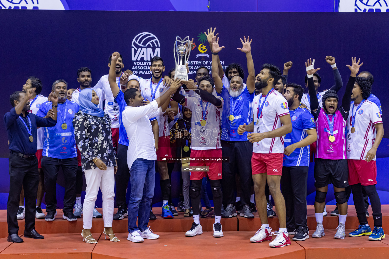 Sports Club City vs Dhivehi Sifainge Club in the Finals of National Volleyball Tournament 2022 on Thursday, 07th July 2022, held in Social Center, Male', Maldives