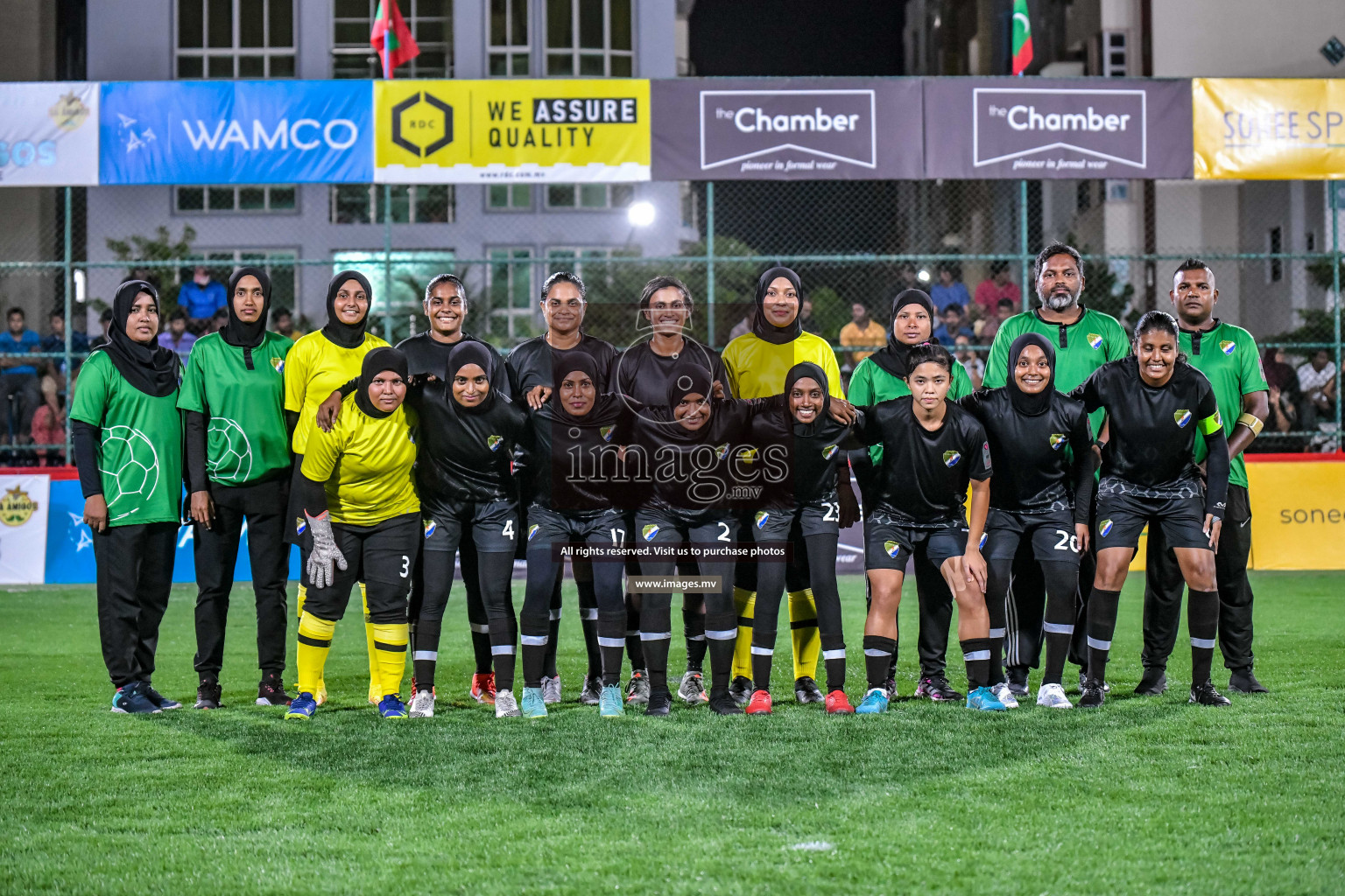 Team Fenaka vs Dhivehi Sifainge Club in Eighteen Thirty Women's Futsal Fiesta 2022 was held in Hulhumale', Maldives on Saturday, 8th October 2022. Photos: Nausham Waheed / images.mv