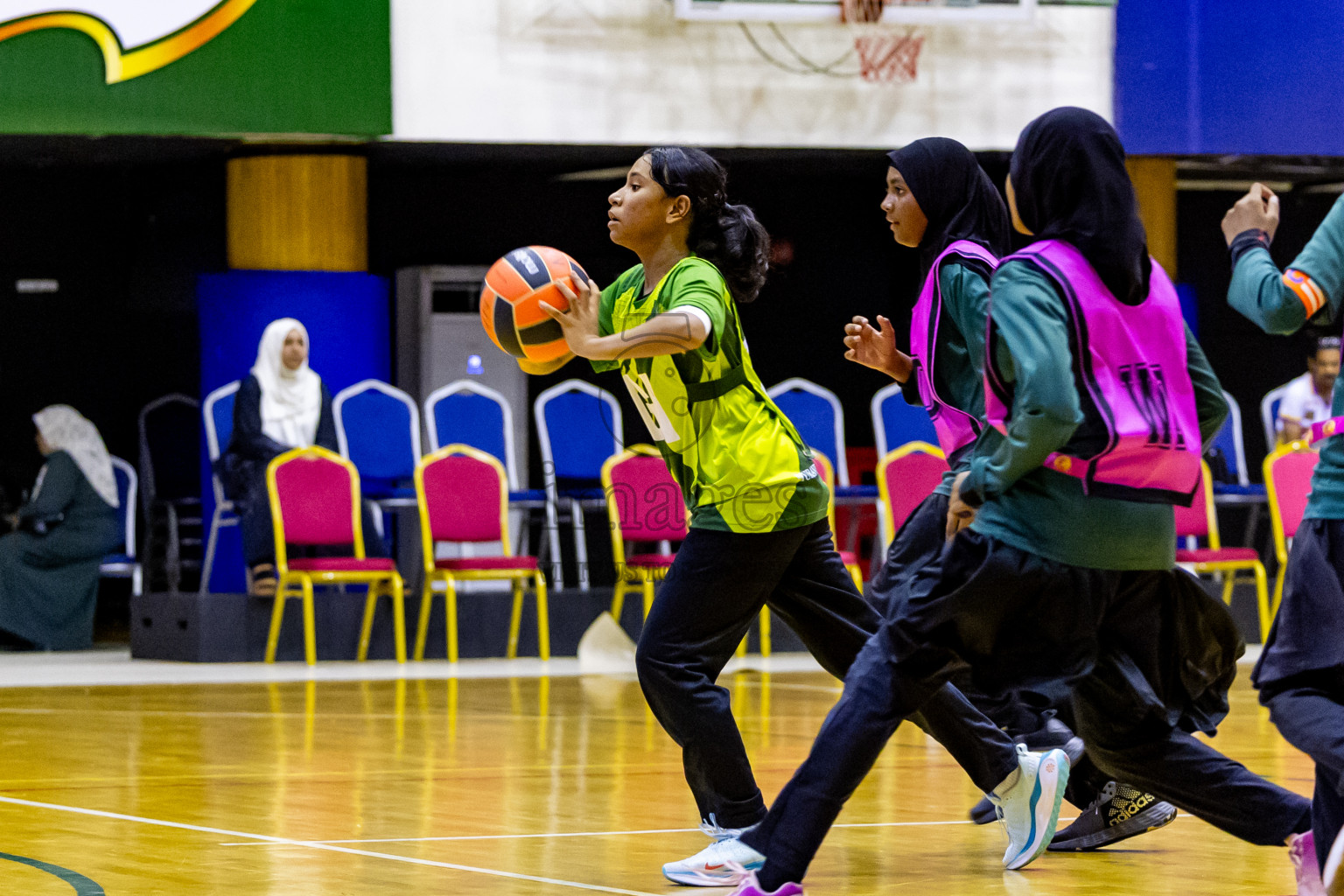 Day 11 of 25th Inter-School Netball Tournament was held in Social Center at Male', Maldives on Wednesday, 21st August 2024. Photos: Nausham Waheed / images.mv