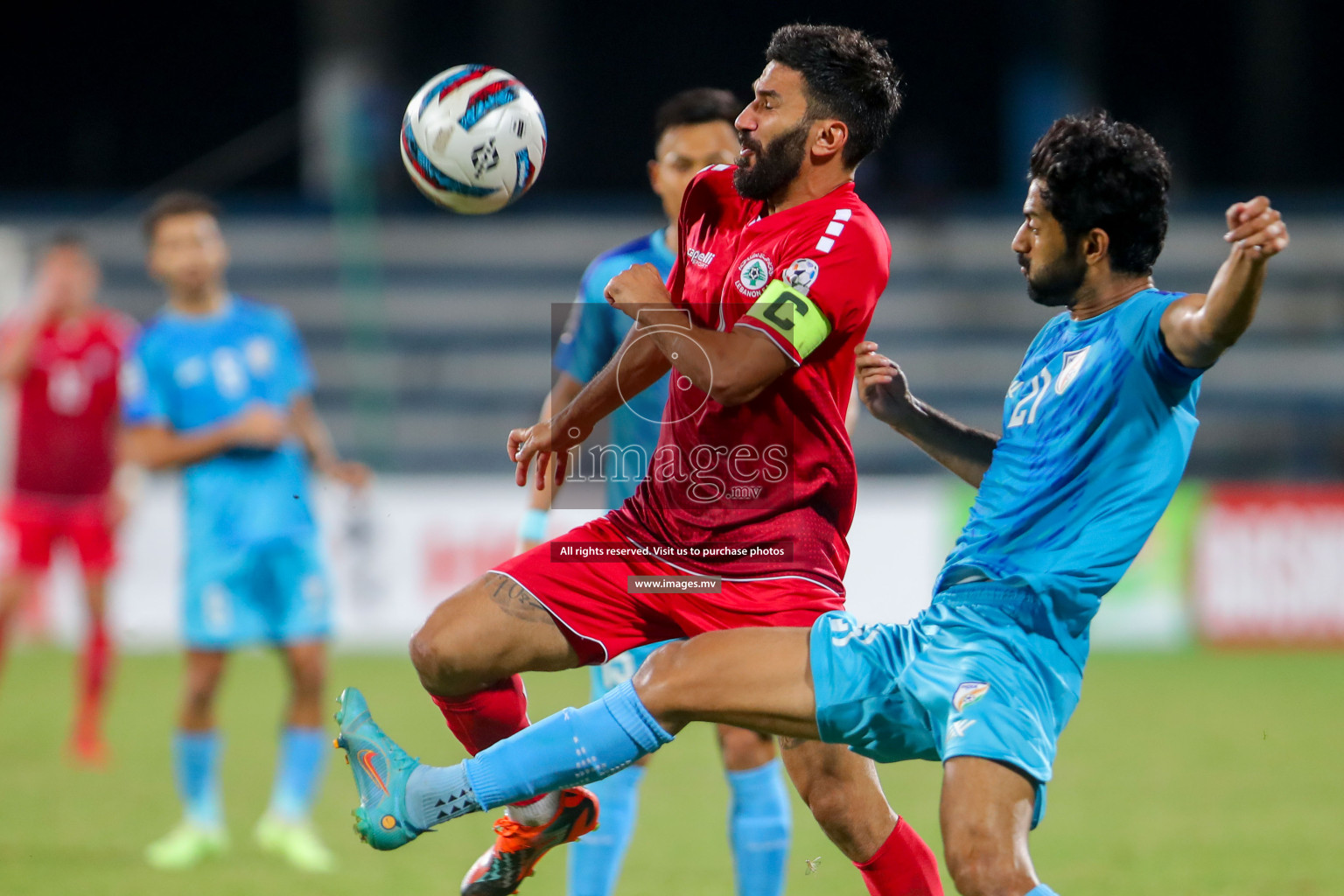 Lebanon vs India in the Semi-final of SAFF Championship 2023 held in Sree Kanteerava Stadium, Bengaluru, India, on Saturday, 1st July 2023. Photos: Hassan Simah / images.mv