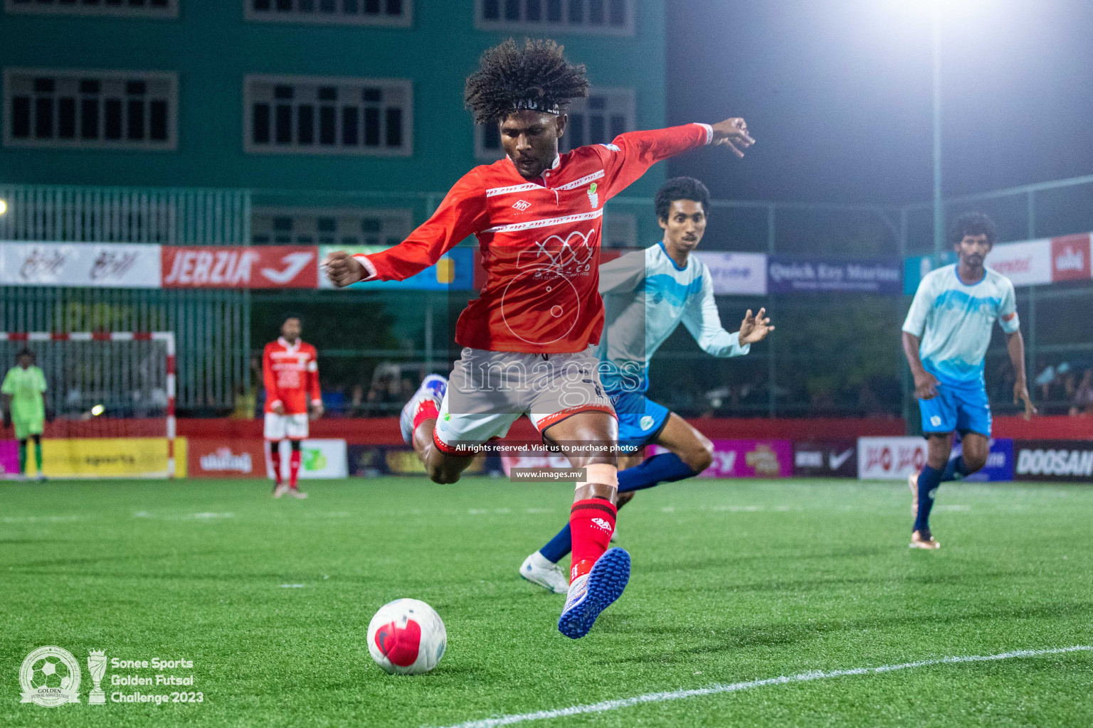 AA. Thoddoo vs AA. Mathiveri in Day 4 of Golden Futsal Challenge 2023 on 08 February 2023 in Hulhumale, Male, Maldives