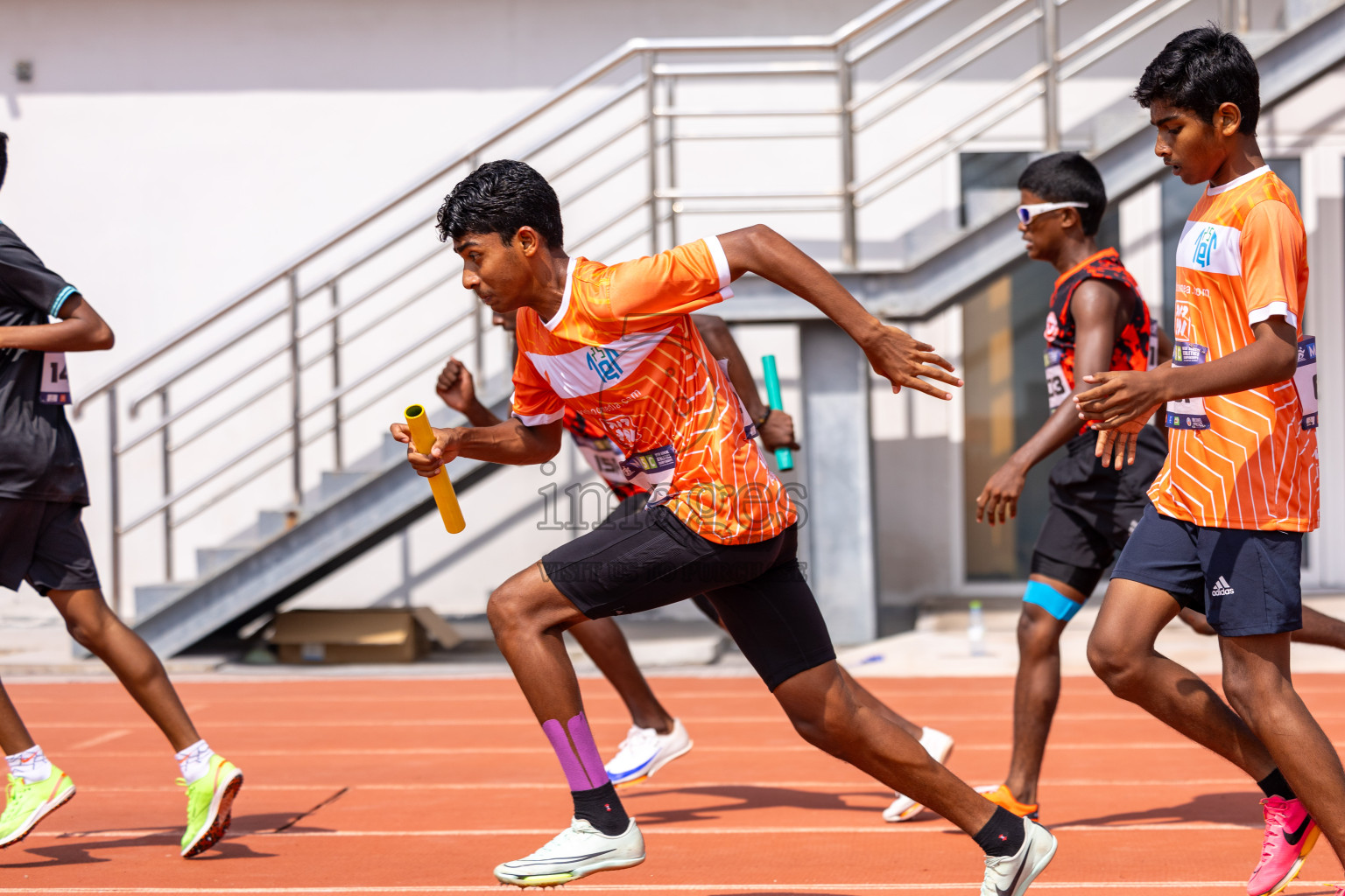 Day 6 of MWSC Interschool Athletics Championships 2024 held in Hulhumale Running Track, Hulhumale, Maldives on Thursday, 14th November 2024. Photos by: Ismail Thoriq / Images.mv