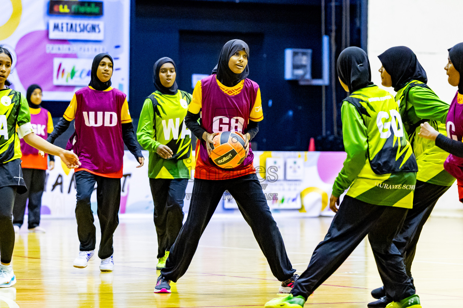 Day 3 of 25th Inter-School Netball Tournament was held in Social Center at Male', Maldives on Sunday, 11th August 2024. Photos: Nausham Waheed / images.mv