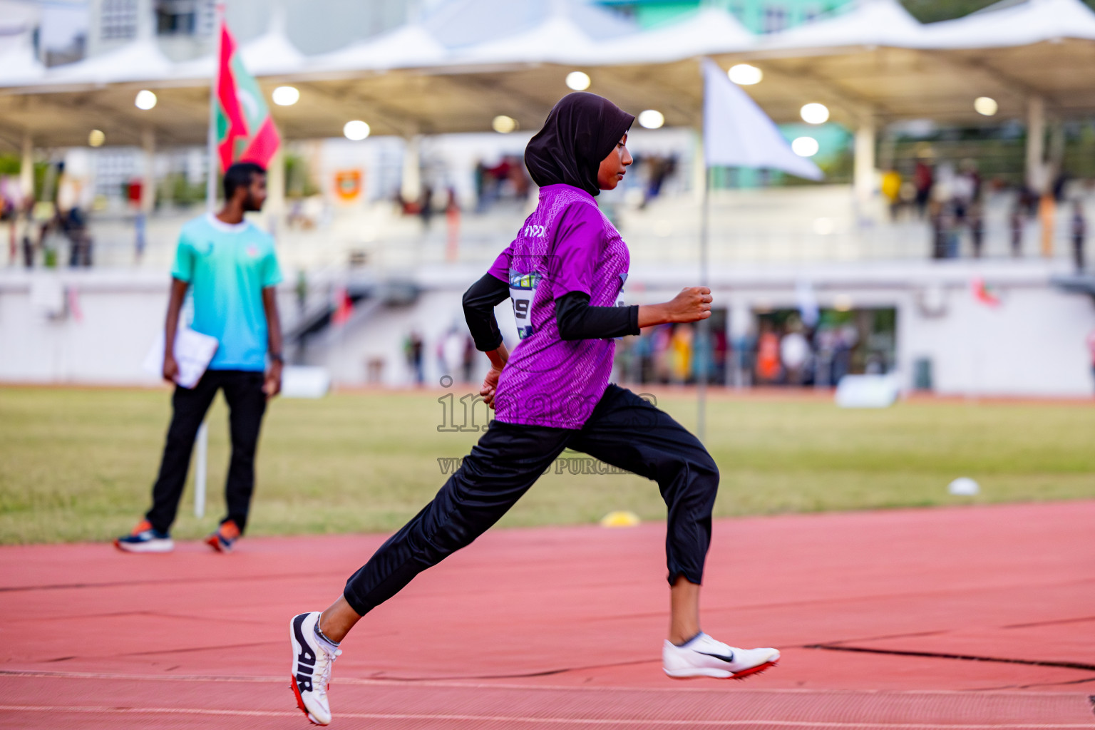 Day 3 of MWSC Interschool Athletics Championships 2024 held in Hulhumale Running Track, Hulhumale, Maldives on Monday, 11th November 2024. Photos by: Nausham Waheed / Images.mv