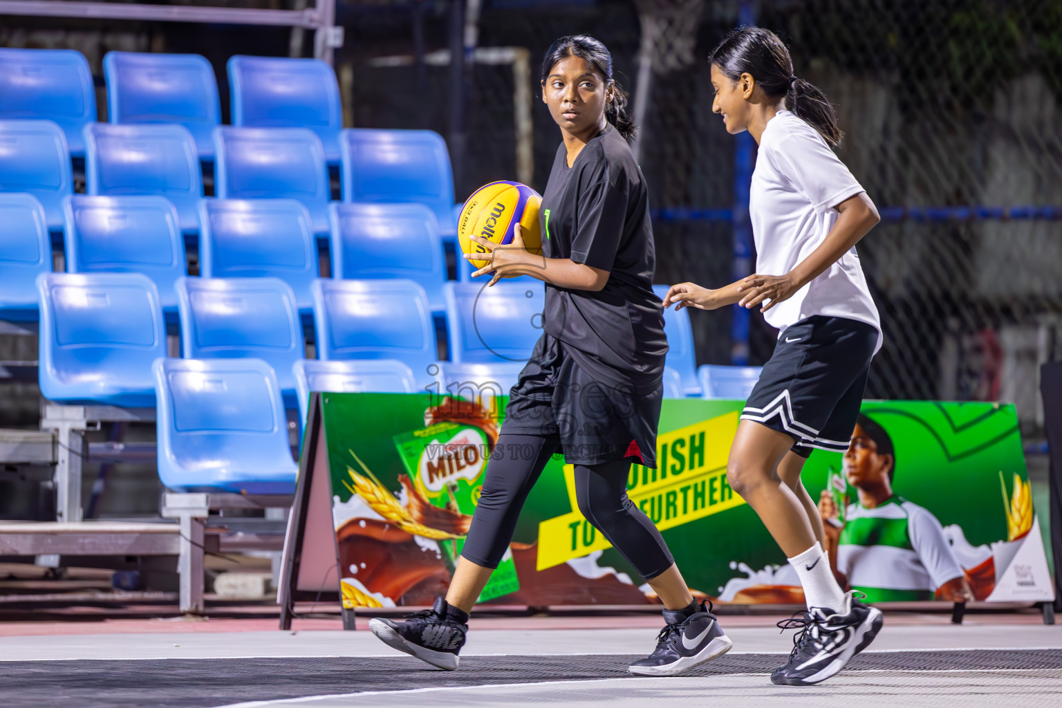 Day 1 of MILO Ramadan 3x3 Challenge 2024 was held in Ekuveni Outdoor Basketball Court at Male', Maldives on Tuesday, 12th March 2024. 
Photos: Ismail Thoriq / images.mv