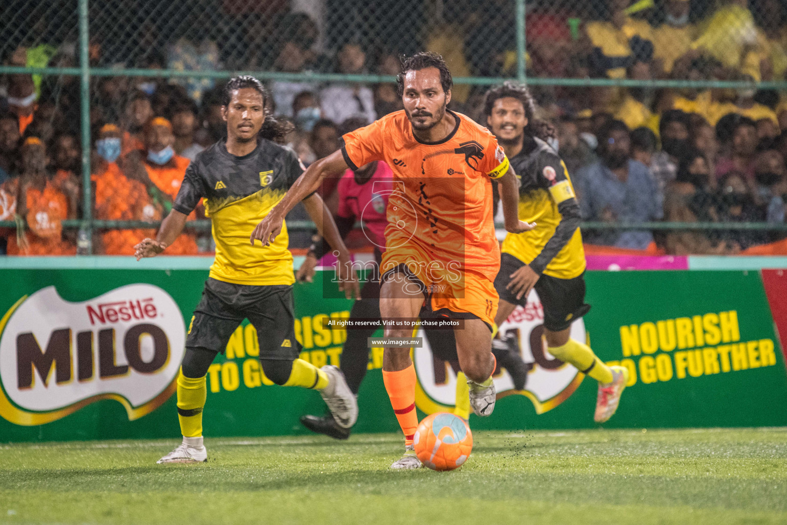 RRC Vs FSM in the Semi Finals of Club Maldives 2021 held in Hulhumale, Maldives on 19 December 2021. Photos: Nausham Waheed / images.mv