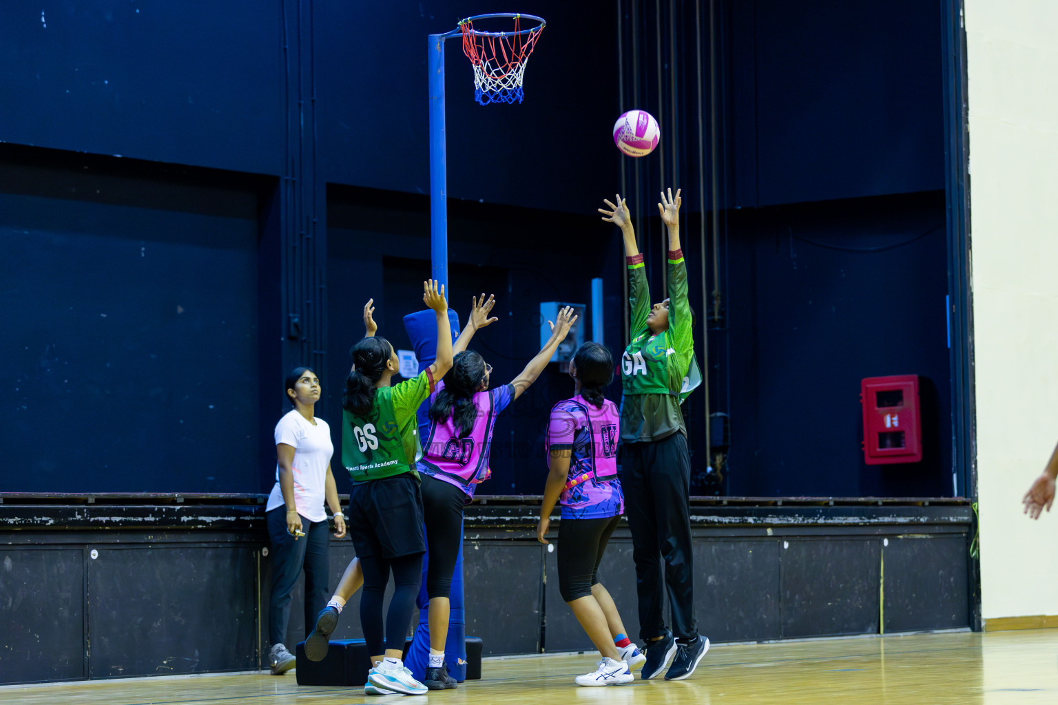 N Sports Academy B vs FIONTI Sports Club in Day 1 of 3rd Junior Championship - Netball association of Maldives, held at Social Center on 19th January 2025 . Photos by Shuu Abdul Sattar