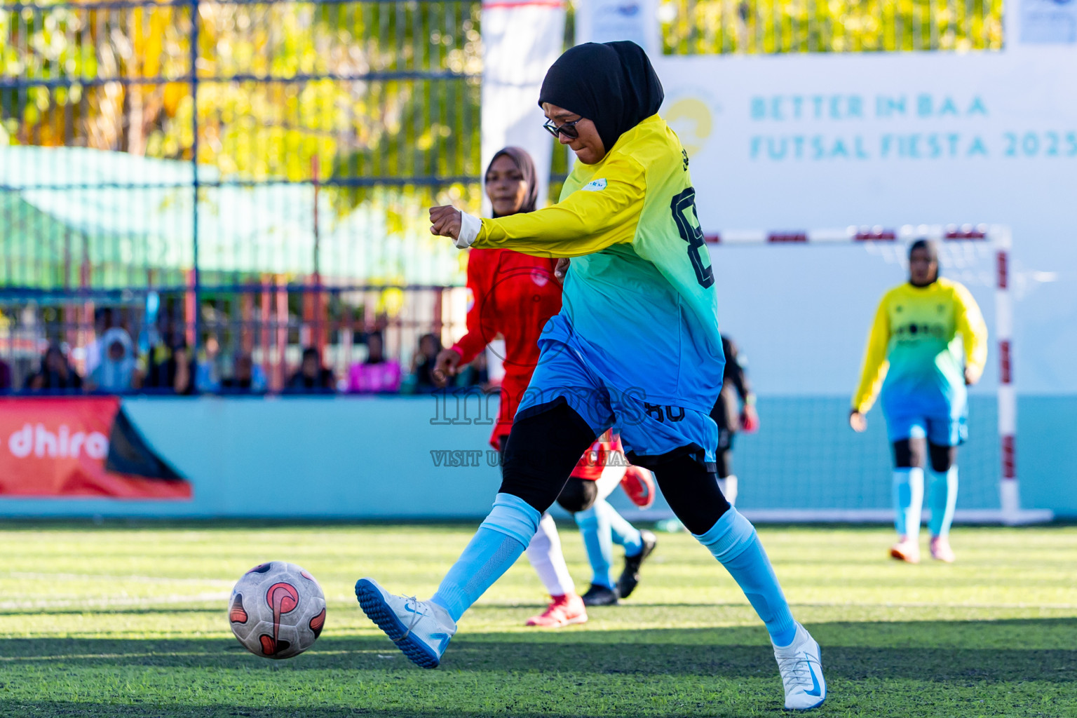 Eydhafushi vs Kihaadhoo in Day 4 of Better in Baa Futsal Fiesta 2025 Woman's division held in B. Eydhafushi, Maldives on Saturday, 8th November 2025. Photos: Nausham Waheed / images.mv