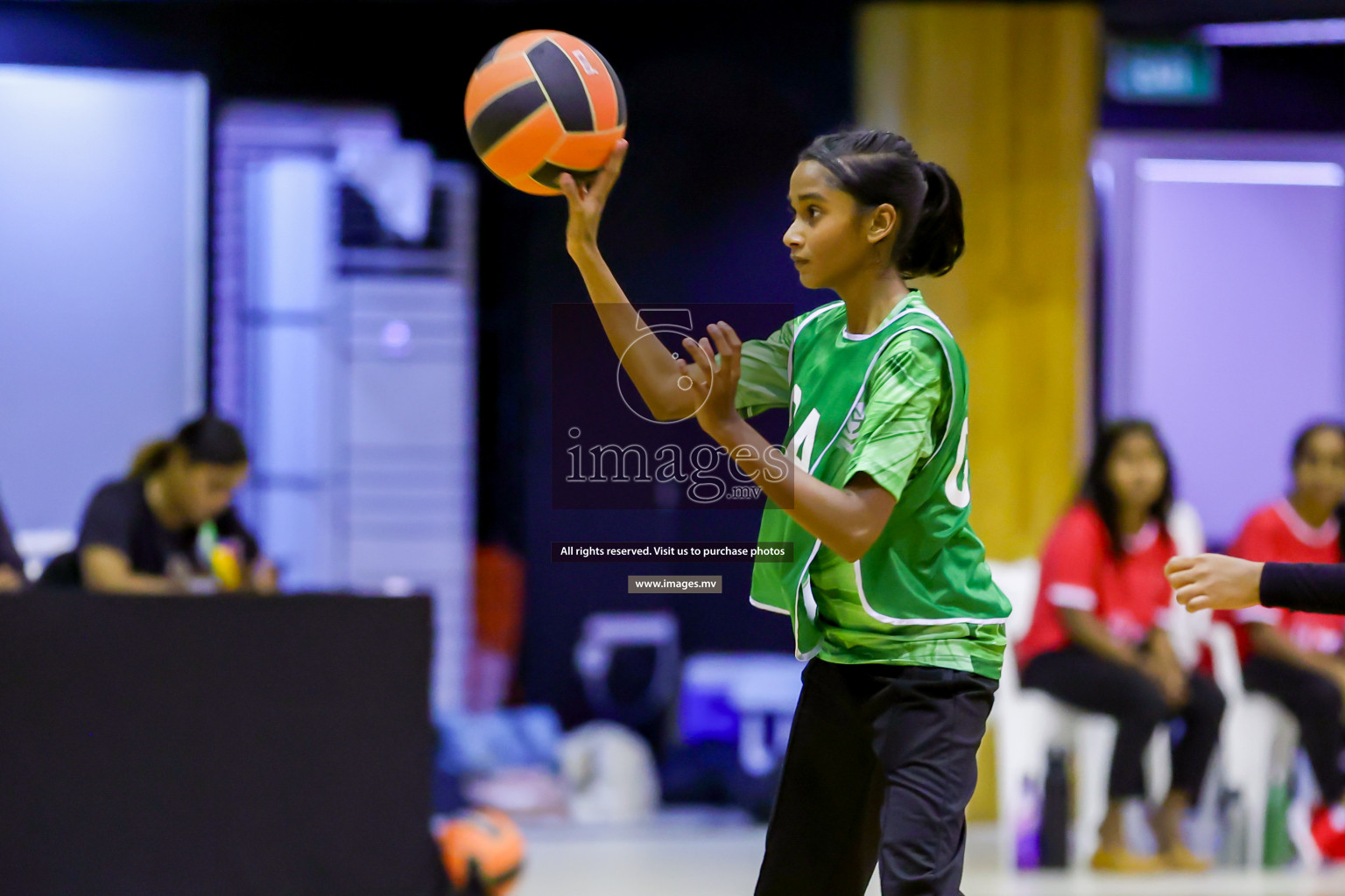 Day 9 of 24th Interschool Netball Tournament 2023 was held in Social Center, Male', Maldives on 4th November 2023. Photos: Hassan Simah / images.mv