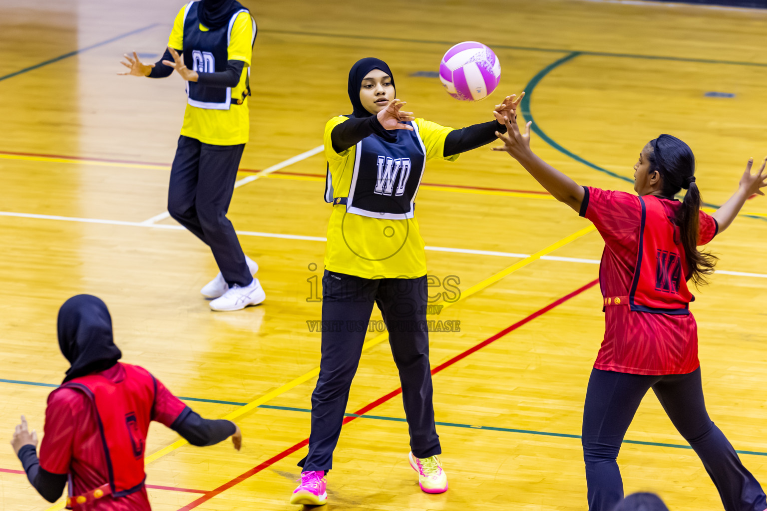 C Matrix vs KYRC in Day 2 of 24th Milo Netball Association Championship held in Social Center at Male', Maldives on Tuesday, 2nd September 2025. Photos: Nausham Waheed / images.mv