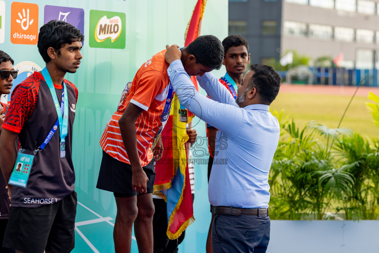 Day 6 of MWSC Interschool Athletics Championships 2024 held in Hulhumale Running Track, Hulhumale, Maldives on Thursday, 14th November 2024. Photos by: Nausham Waheed / Images.mv