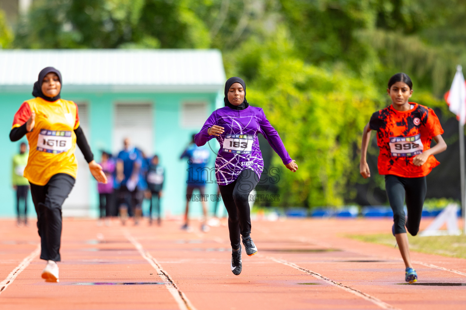 Day 1 of MWSC Interschool Athletics Championships 2024 held in Hulhumale Running Track, Hulhumale, Maldives on Saturday, 9th November 2024. 
Photos by: Ismail Thoriq / images.mv