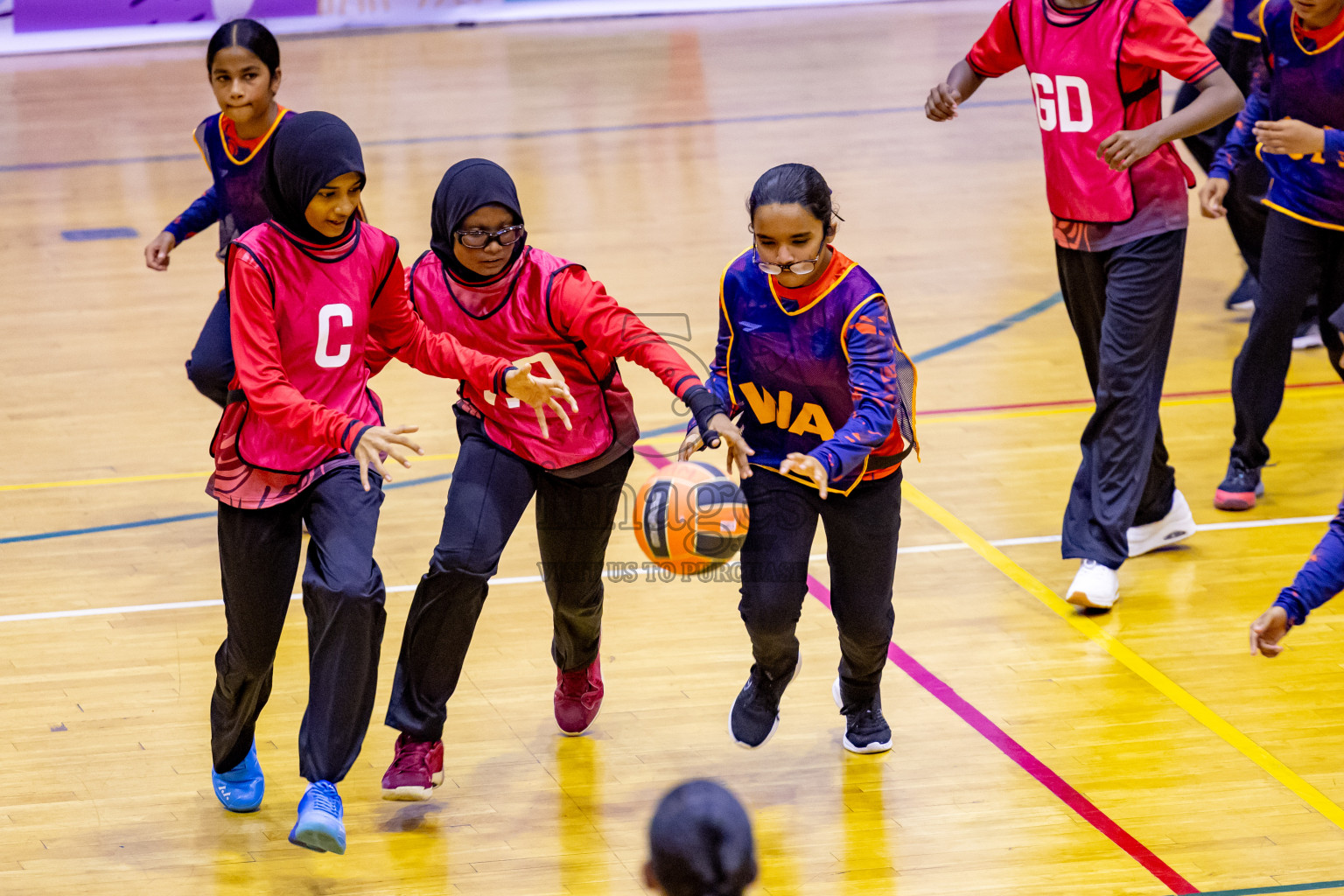 Day 8 of 25th Inter-School Netball Tournament was held in Social Center at Male', Maldives on Sunday, 18th August 2024. Photos: Nausham Waheed / images.mv