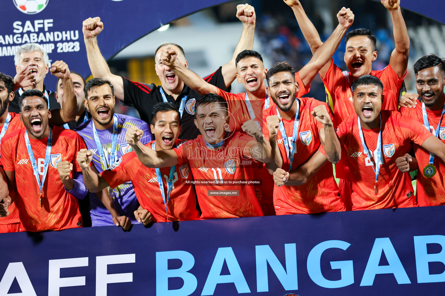 Kuwait vs India in the Final of SAFF Championship 2023 held in Sree Kanteerava Stadium, Bengaluru, India, on Tuesday, 4th July 2023. Photos: Nausham Waheed / images.mv