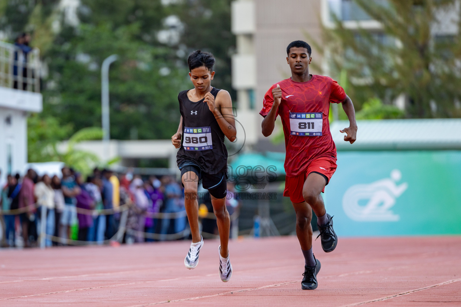 Day 2 of MWSC Interschool Athletics Championships 2024 held in Hulhumale Running Track, Hulhumale, Maldives on Sunday, 10th November 2024. 
Photos by: Hassan Simah / Images.mv