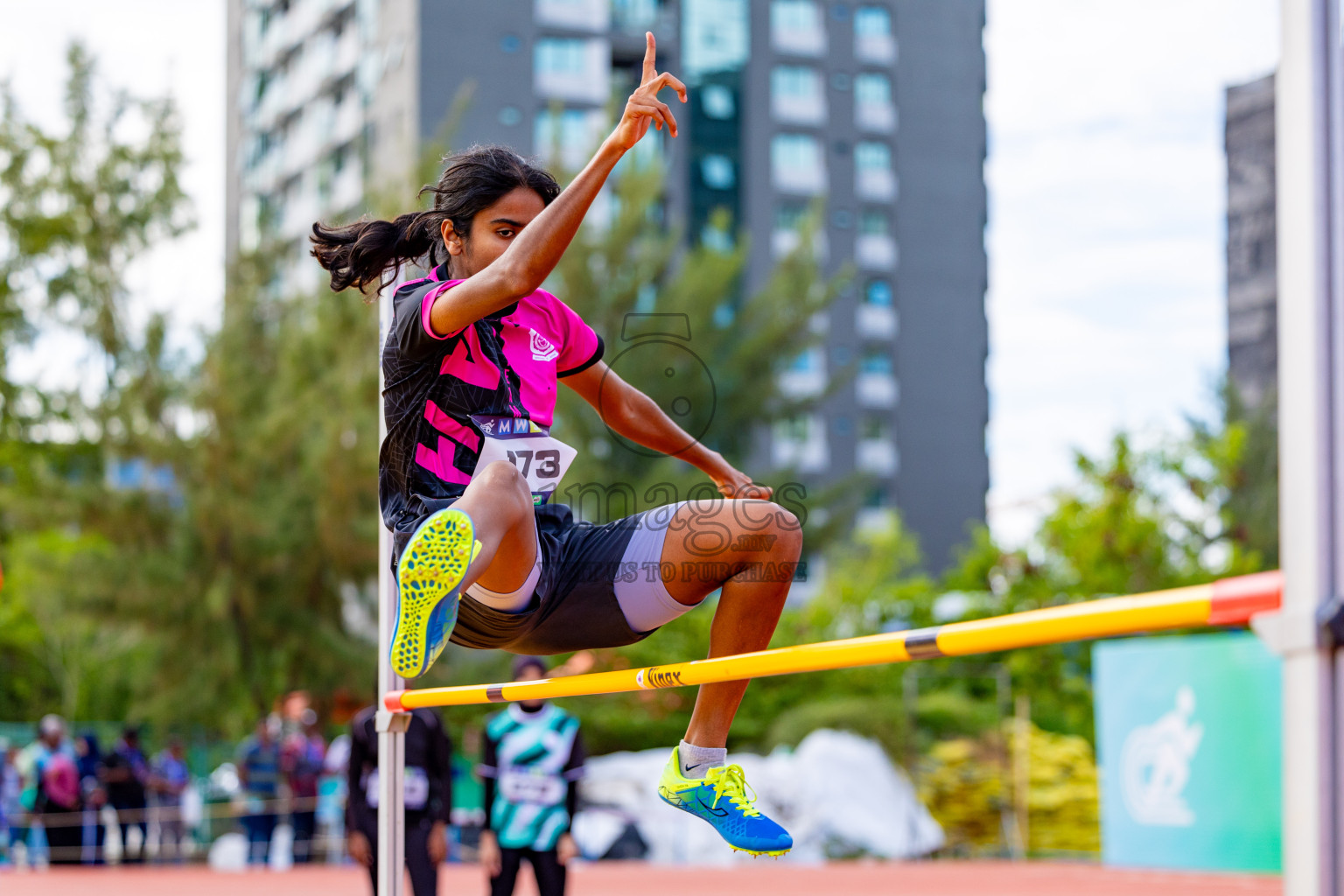 Day 2 of MWSC Interschool Athletics Championships 2024 held in Hulhumale Running Track, Hulhumale, Maldives on Sunday, 10th November 2024. 
Photos by: Hassan Simah / Images.mv