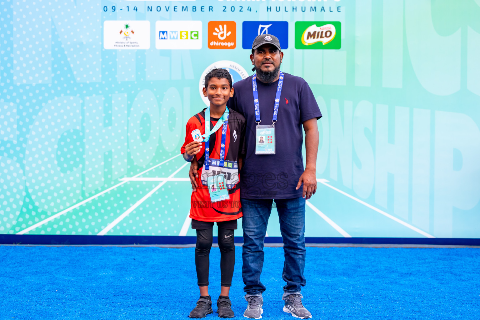 Day 6 of MWSC Interschool Athletics Championships 2024 held in Hulhumale Running Track, Hulhumale, Maldives on Thursday, 14th November 2024. Photos by: Nausham Waheed / Images.mv