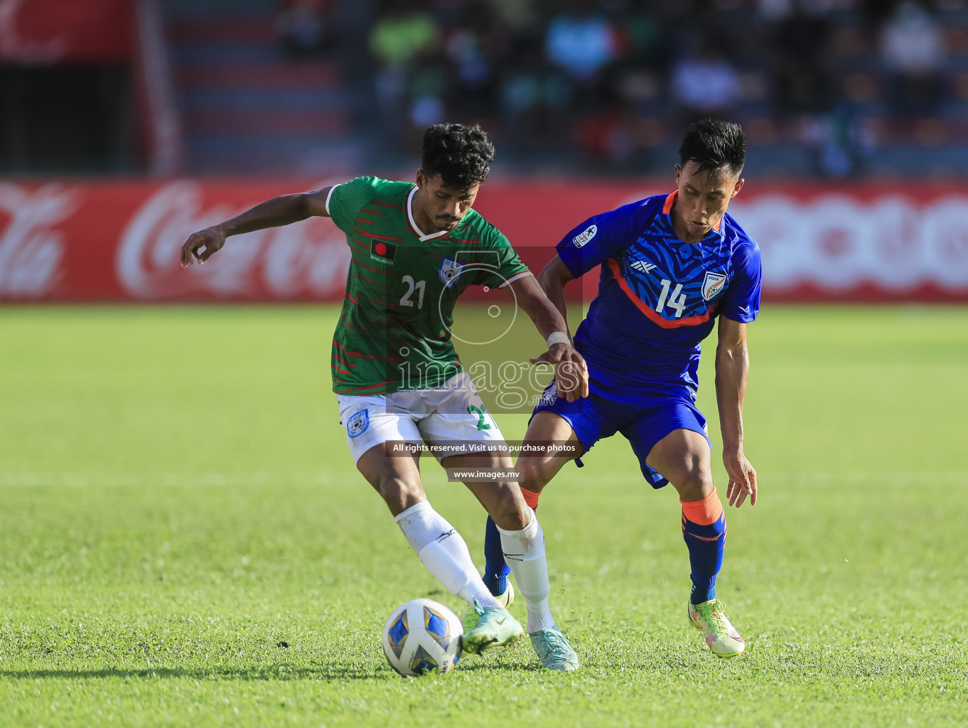 Bangladesh vs India in SAFF Championship 2021 held on 1st October 2021 in Galolhu National Stadium, Male', Maldives