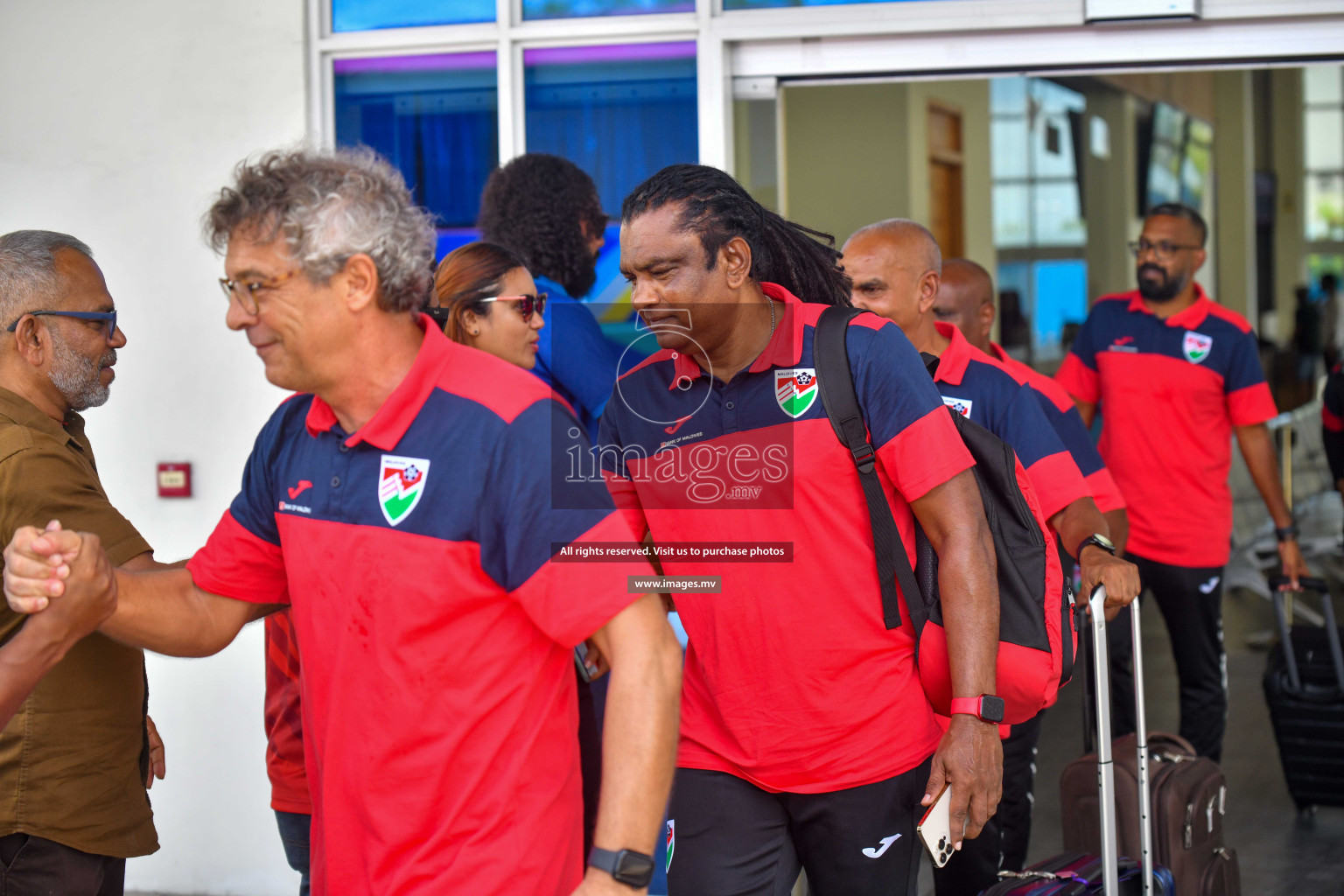 The Senior Men's National Team depart to Japan Training Camp from Maafannu Bus Terminal, Male', Maldives on 5th June 2023 Photos: Nausham Waheed/ Images.mv