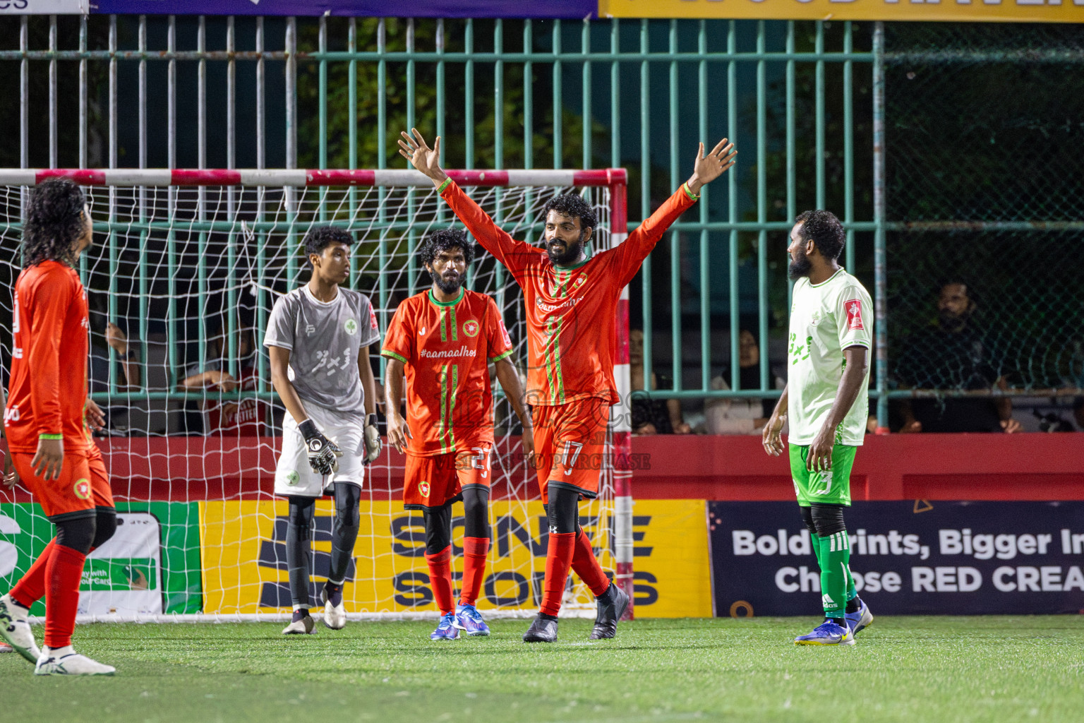 AA Feridhoo vs AA Maalhos in Day 11 of Golden Futsal Challenge 2025 was held on Wednesday, 15th January 2025, in Hulhumale', Maldives Photos: Mohamed Mahfooz Moosa / images.mv