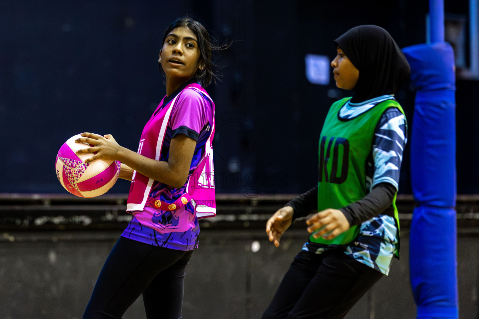 High Flyers vs N Sports Academy A  in Day 6 of 3rd Netball Junior Championship, held at Social Center on Friday 24th January 2025 . Photos: Shuu Abdul Sattar / images.mv