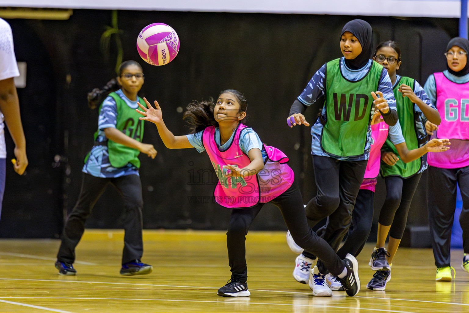 High Flyers vs Netkids B in Day 3 of 3rd Netball Junior Championship, held at Social Center on Tuesday, 21st January 2025 . 
Photos: Hassan Simah / images.mv