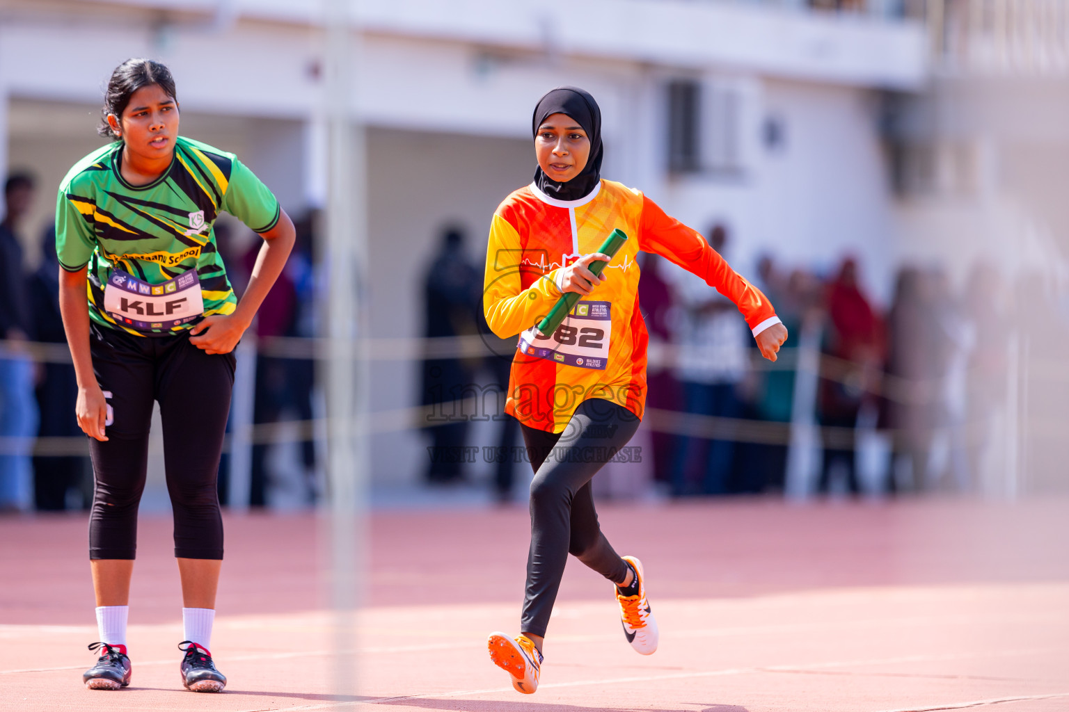 Day 6 of MWSC Interschool Athletics Championships 2024 held in Hulhumale Running Track, Hulhumale, Maldives on Thursday, 14th November 2024. Photos by: Nausham Waheed / Images.mv