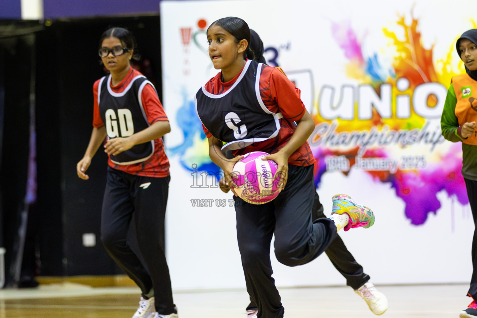 Fionti A team vs AIS Netball Academy in Day 3 of 3rd Netball Junior Championship, held at Social Center on Wednesday 22nd January 2025 . Photos: Shuu Abdul Sattar / images.mv