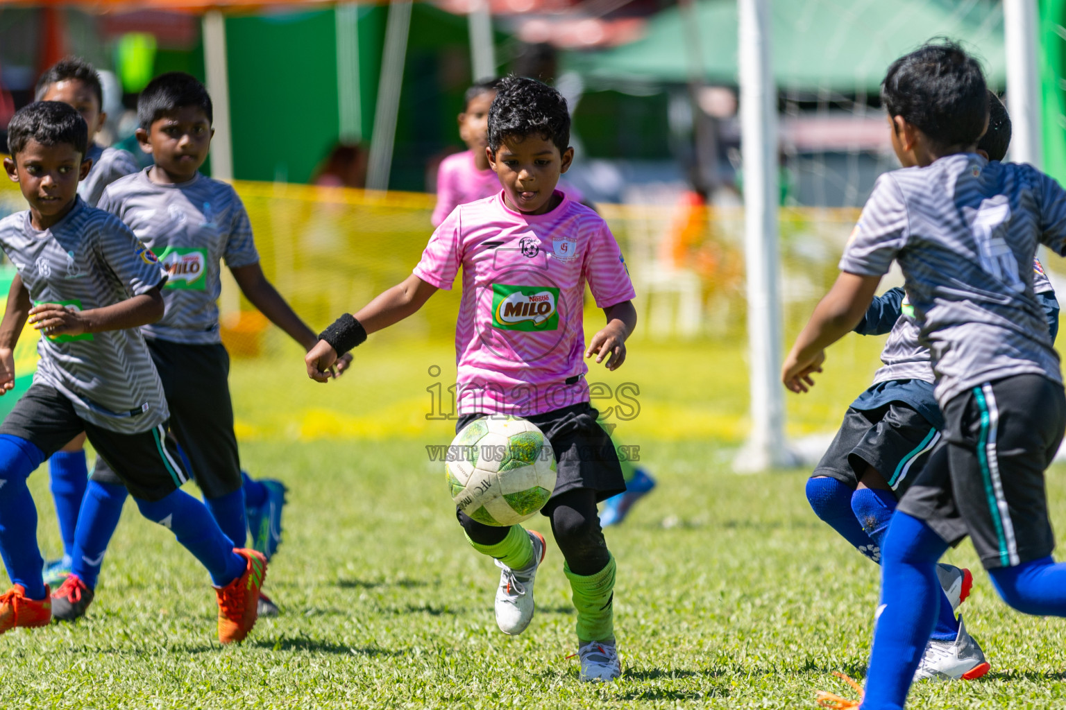 Day 1 of MILO Kids Football Fiesta was held at National Stadium in Male', Maldives on Friday, 23rd February 2024. Photos: Hassan Simah / images.mv